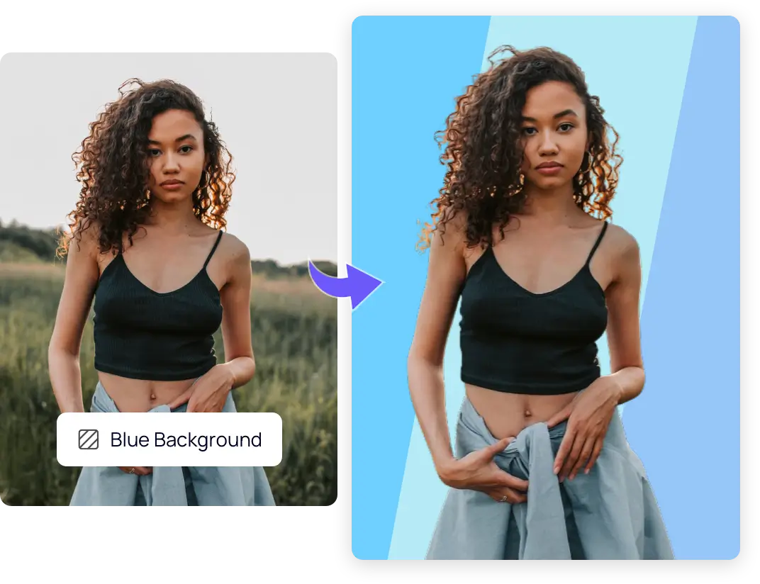 change photo background to blue