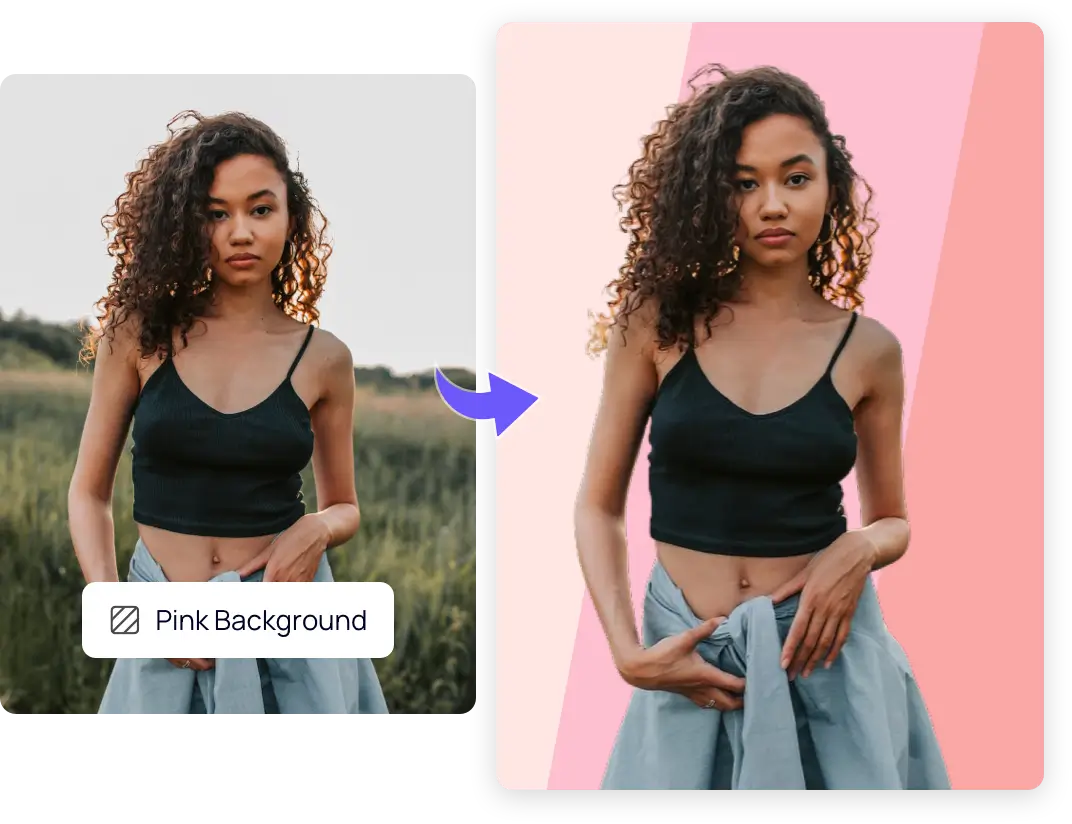 change photo background to pink