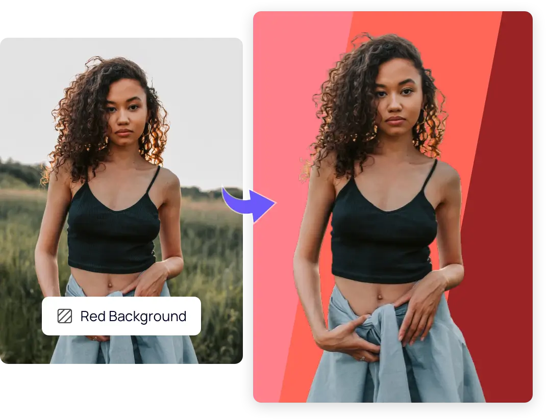 change photo background to red